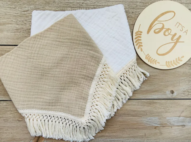 Boho Fringe Bib Pack of 2