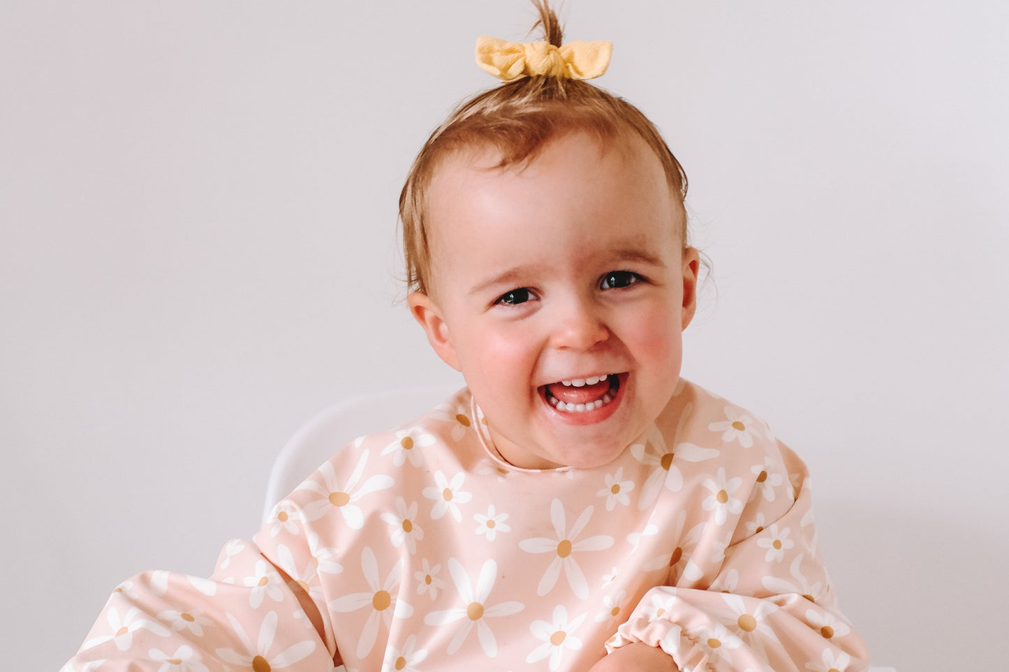 Smock Bib: Pink Daisy