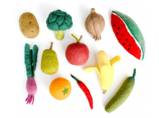 Felt Fruit and Vegetables - 11 piece set