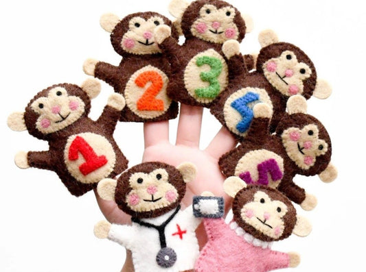 Five Little Monkeys Finger Puppet Set