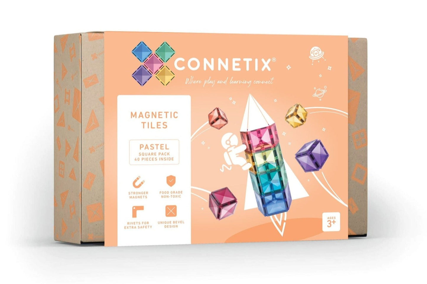 Connetix 40 piece Pastel Square Pack